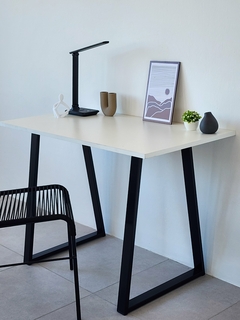 Escritorio Madera Y Hierro Moderno Grande Minimal - tienda online