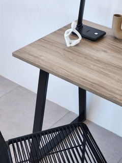 Escritorio Madera Y Hierro Moderno Grande Minimal - comprar online