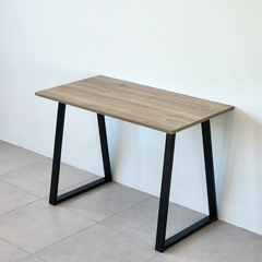 Escritorio Madera Y Hierro Moderno Grande Minimal