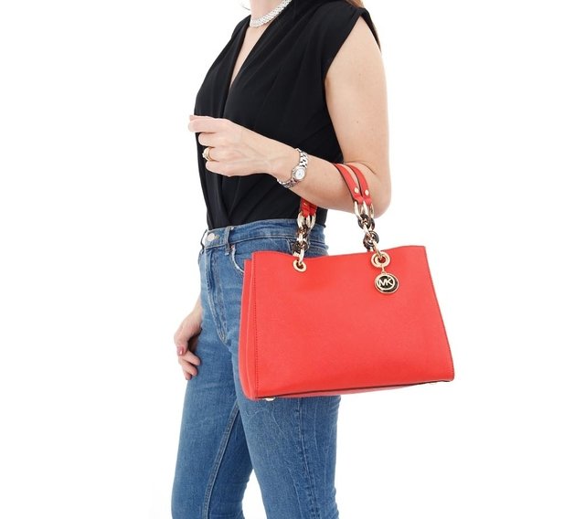 Bolsa Michael Kors Shopping Tote Jet Set Coral na internet