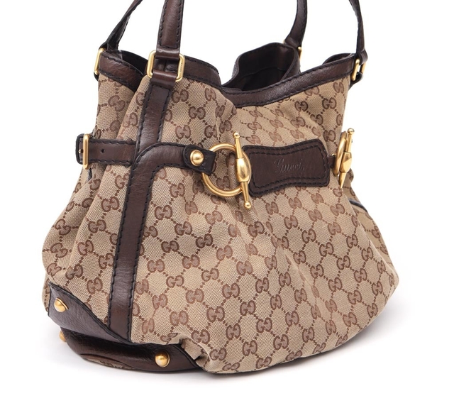 Bolsa Gucci GG Canvas Horsebit Jockey Medium na internet