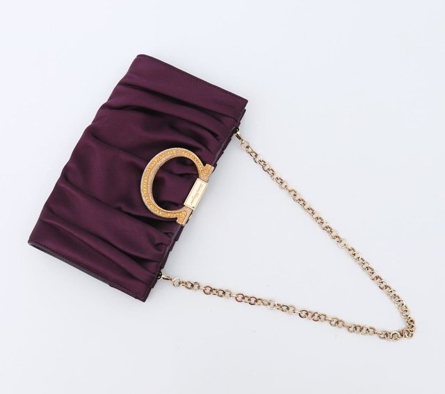 Clutch Salvatore Ferragamo Cetim Plissado