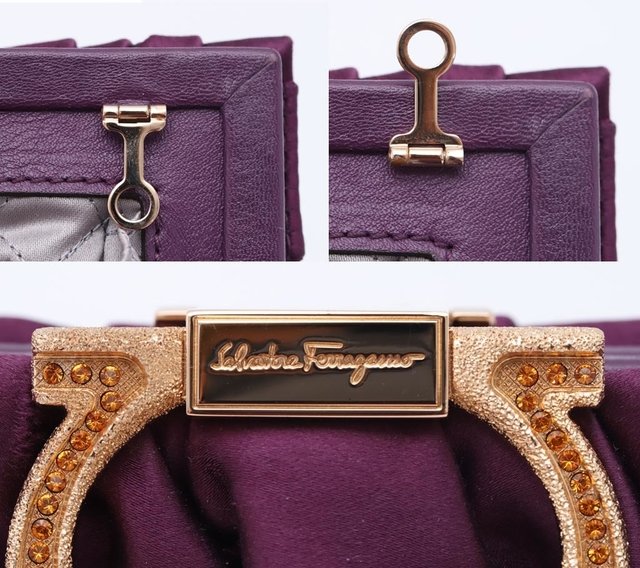 Clutch Salvatore Ferragamo Cetim Plissado