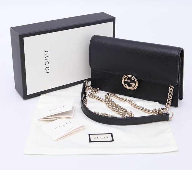 Bolsa Gucci Interlocking G Wallet On Chain Preta - loja online