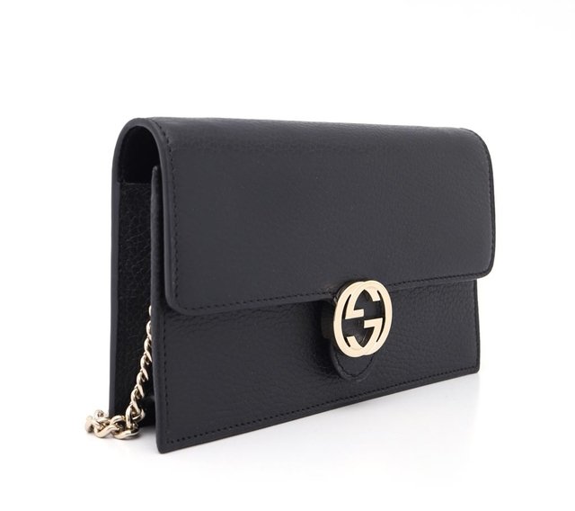 Bolsa Gucci Interlocking G Wallet On Chain Preta - Paris Brechó - Artigos de Luxo Seminovos