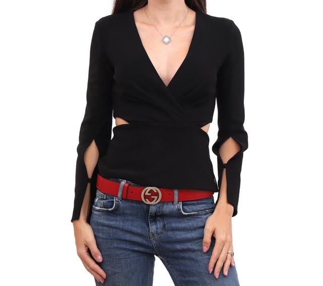 Cinto Gucci GG Couro Vermelho Tam 90 - comprar online