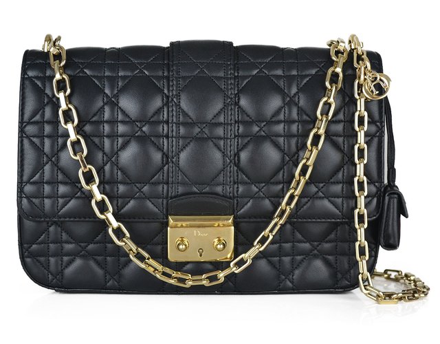 Miss Dior Preta Média Lambskin