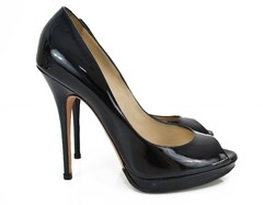 Sapato Jimmy Choo Luna Peep-Toe Pumps