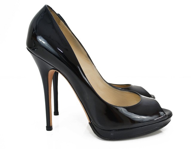 Sapato Jimmy Choo Luna Peep-Toe Pumps