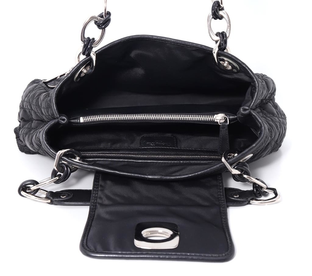Bolsa Dior Nylon Cannage Charming Preta - Paris Brechó - Artigos de Luxo Seminovos