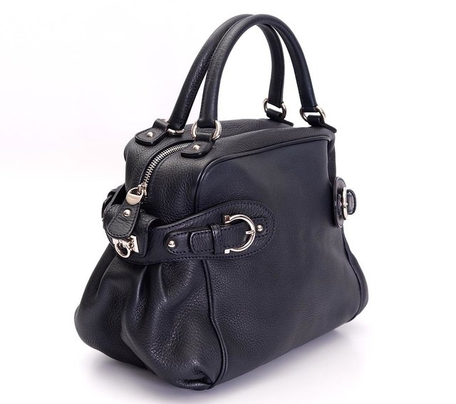 Bolsa Salvatore Ferragamo Blueberry Pebbled Calfskin