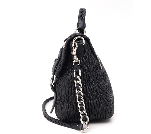 Bolsa Miu Miu Turnlock Top Handle Couro Nappa Matelassê