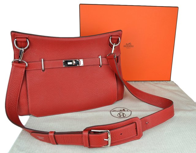 Imagem do Bolsa Hermès Jypsière 34cm Bicolor Rouge Casaque / Rose Jaipur Couro Clemence