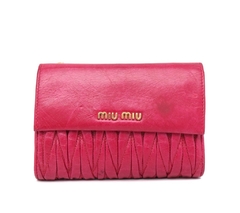 Carteira Miu Miu Matelassê Nappa Fuxia 5M1225