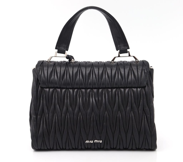 Bolsa Miu Miu Flap Couro Matelassê Top Handle Preta - Paris Brechó - Artigos de Luxo Seminovos