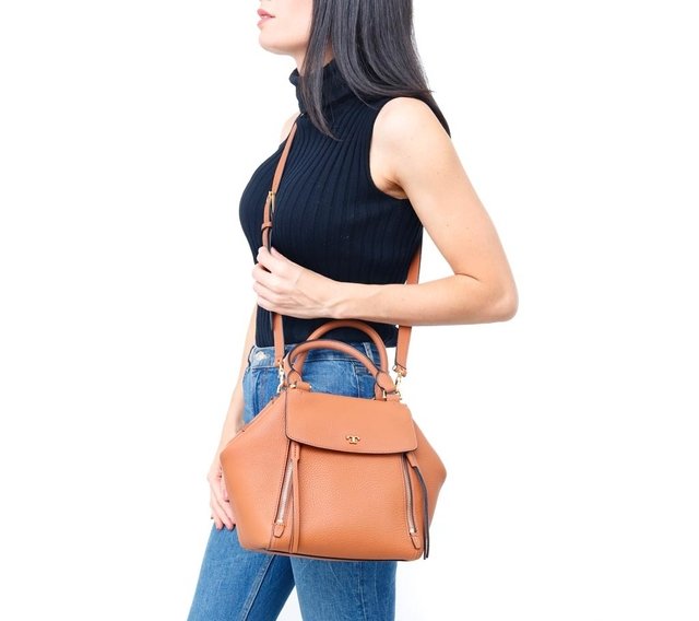 Bolsa Tory Burch Half Mood Satchel Caramelo - comprar online