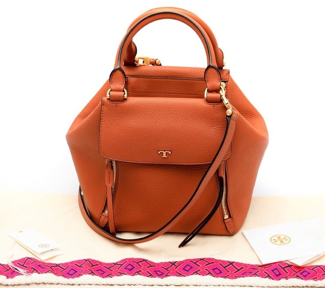 Bolsa Tory Burch Half Mood Satchel Caramelo