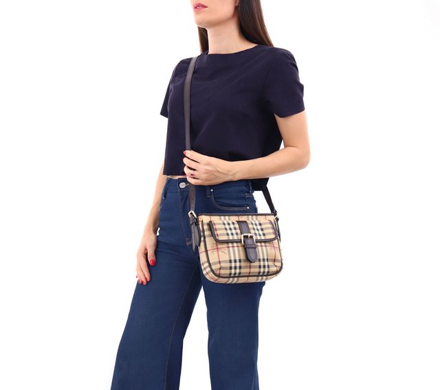 Bolsa Burberry Haymarket Check Coated Canvas Crossbody - comprar online