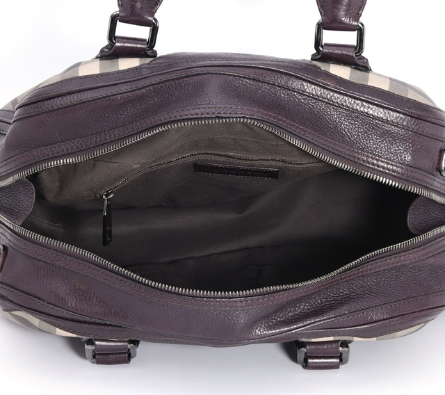 Mala Burberry Smoked Check Coated Canvas Shoulder - loja online