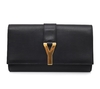 Clutch Yves Saint Laurent Black Leather Ligne Y