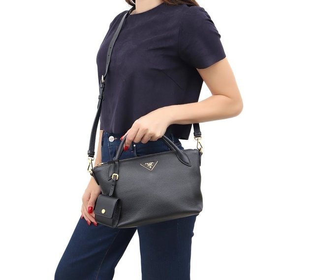 Bolsa Prada Vitelo Daino Nero 1BA111 - comprar online