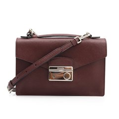 Prada Saffiano Small Sound Crossbody Vinho