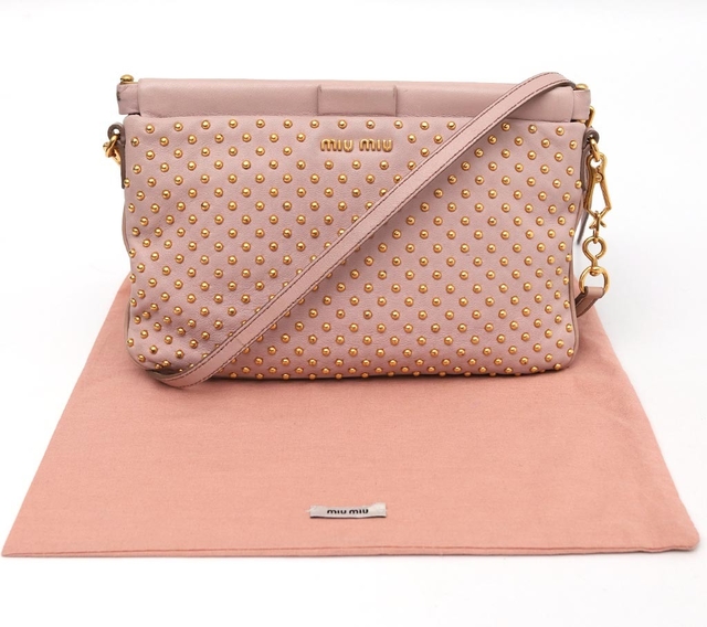 Bolsa Miu Miu Spikes Pink Crossbody na internet