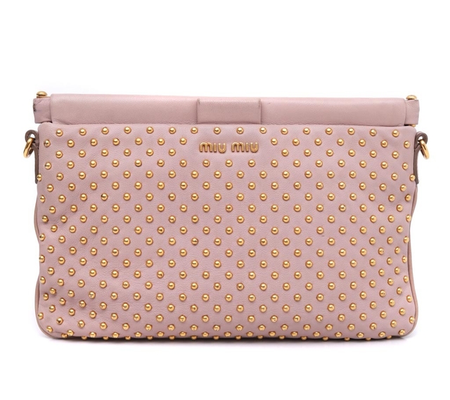 Bolsa Miu Miu Spikes Pink Crossbody - Paris Brechó - Artigos de Luxo Seminovos