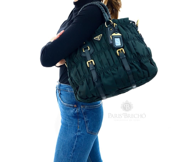 Bolsa Prada Tessuto Gaufre Bosco - comprar online