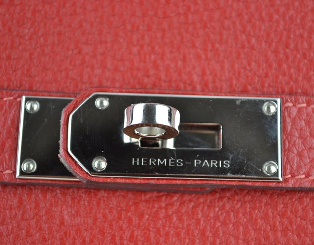 Bolsa Hermès Jypsière 34cm Bicolor Rouge Casaque / Rose Jaipur Couro Clemence - comprar online