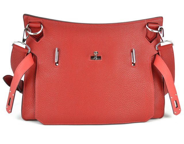 Bolsa Hermès Jypsière 34cm Bicolor Rouge Casaque / Rose Jaipur Couro Clemence - Paris Brechó - Artigos de Luxo Seminovos