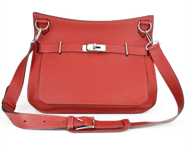 Bolsa Hermès Jypsière 34cm Bicolor Rouge Casaque / Rose Jaipur Couro Clemence na internet