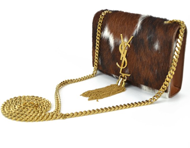 Bolsa YSL Monogram Calf Pony Hair na internet