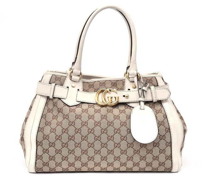 Gucci Beige/White GG Canvas Running Tote