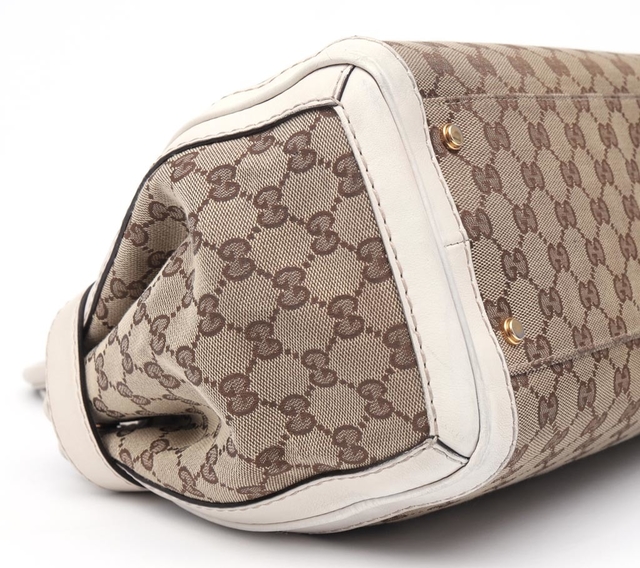 Gucci Beige/White GG Canvas Running Tote - Paris Brechó - Artigos de Luxo Seminovos