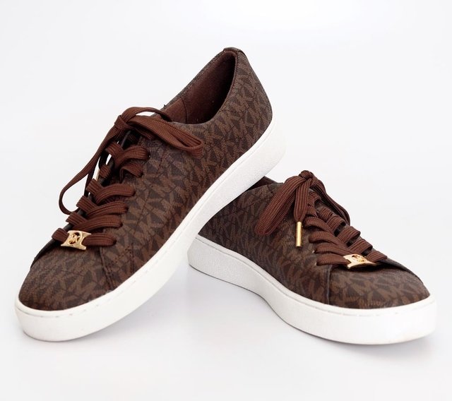 Tênis Michael Kors Monograma Canvas Ébano - Paris Brechó - Artigos de Luxo Seminovos