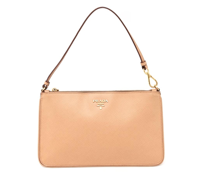 Clutch Prada Saffiano Bege