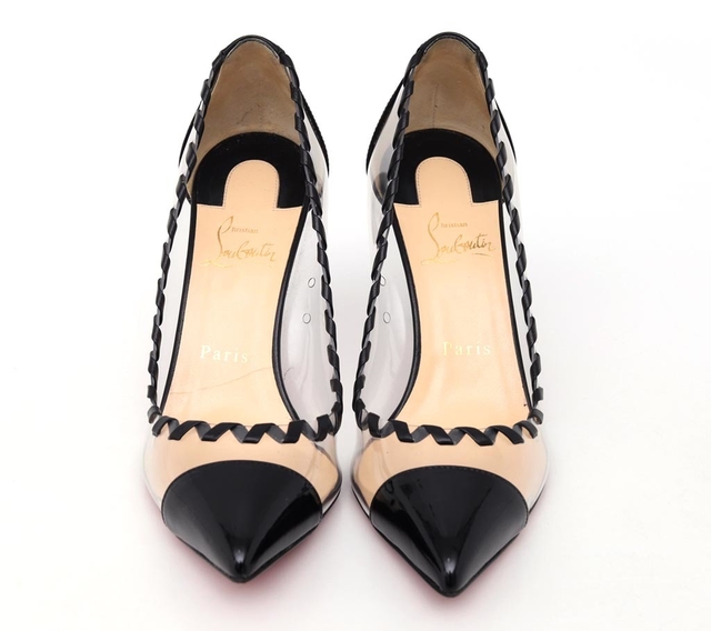 Sapato Christian Louboutin Preto e translúcido - Paris Brechó - Artigos de Luxo Seminovos