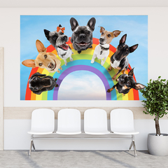 Adesivo de Parede Pet Shop Cachorros Animais Painel Veterinário Sala - 0001pad - Allodi