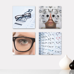 Kit 4 Placas Decorativas Oftalmologia Ótica Óculos - 0005ktpl4
