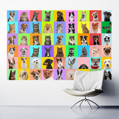 Adesivo de Parede Pet Shop Cachorros Animais Painel Veterinário Sala - 0006pad - Allodi