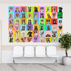 Adesivo de Parede Pet Shop Cachorros Animais Painel Veterinário Sala - 0006pad - loja online