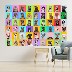 Adesivo de Parede Pet Shop Cachorros Animais Painel Veterinário Sala - 0006pad