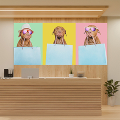 Painel Adesivo Pet Shop Veterinário Cachorro Gato - 0006pdt na internet