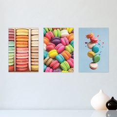 Kit 3 Placas Decorativas Macarrons Doces Doceria Casa Quarto Sala - 0007ktpl