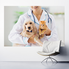 Adesivo de Parede Pet Shop Cachorros Animais Painel Veterinário Sala - 0007pad - Allodi
