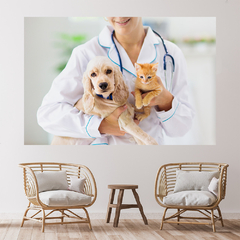 Imagem do Adesivo de Parede Pet Shop Cachorros Animais Painel Veterinário Sala - 0007pad
