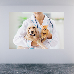 Adesivo de Parede Pet Shop Cachorros Animais Painel Veterinário Sala - 0007pad