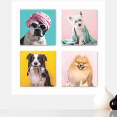 Kit 4 Placas Decorativas Pet Shop Veterinário Cachorros Gatos - 0008ktpl4
