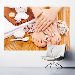 Adesivo de Parede Salão de Beleza Manicure Pedicure Unhas Mãos Painel Sala - 0013pad - Allodi